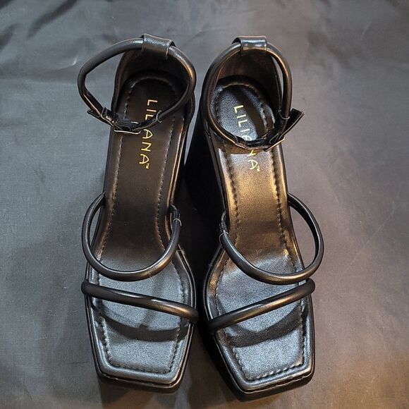 BRAND NEW LILIANA STRAPPY CAGED WEDGE HEELS SANDAL - Picture 3 of 16